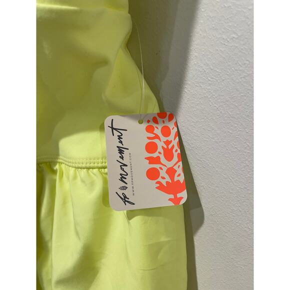 NWT Free People X FP Movement Righteous Crossback Strap Runsie Sour Citrus - Picture 5 of 7